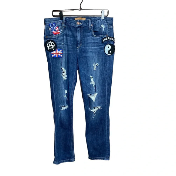 Joes Jeans The Billie Ankle Collectors Edition Boyfriend Slim‎ Ankle Patched 30 - Picture 1 of 7